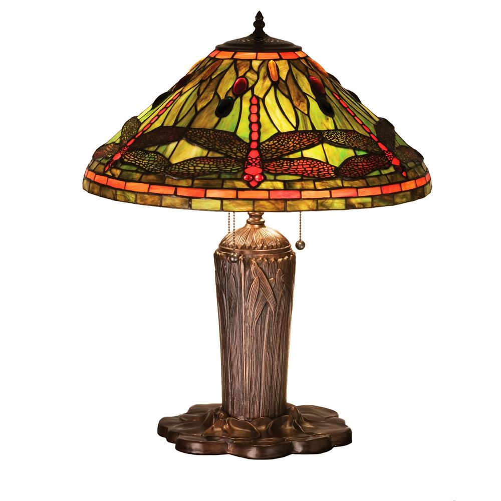 Meyda Tiffany Lighting 26680 25"H Tiffany Dragonfly Table Lamp