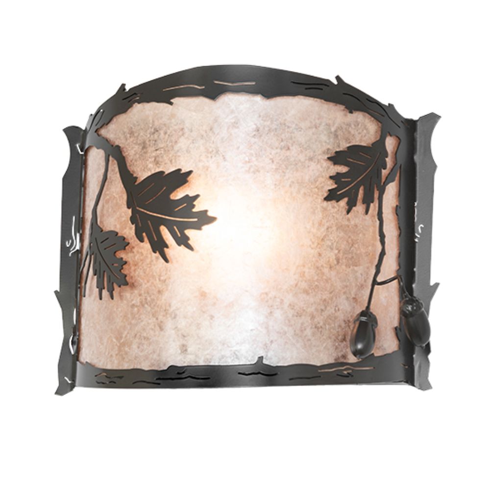 Meyda Lighting 266819 12" Wide Oak Leaf & Acorn Wall Sconce in Timeless Bronze