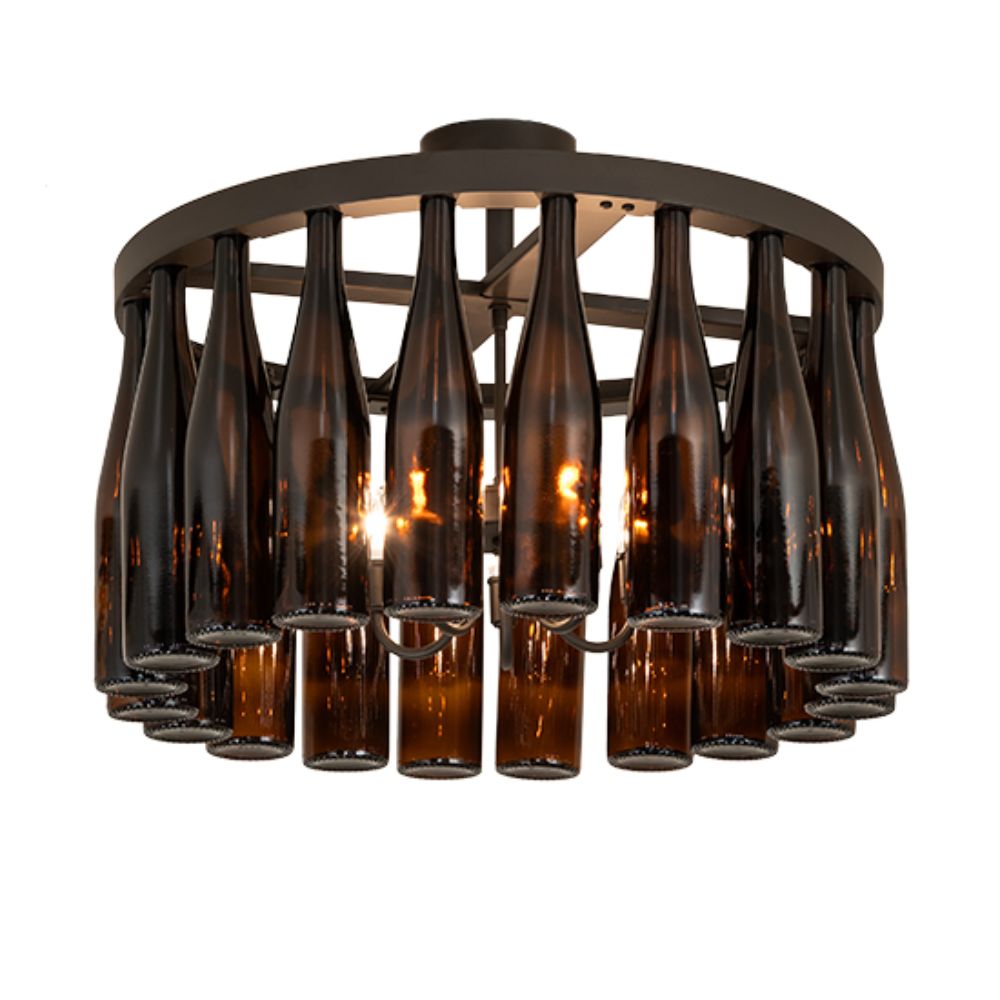 Meyda Lighting 267170 26" Wide Tuscan Vineyard Wine Bottle Ceiling Fixture in Oil Rubbed Bronze