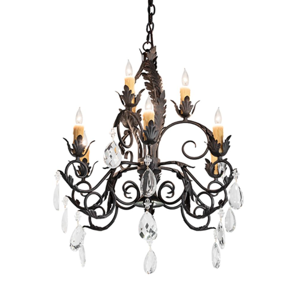 Meyda Lighting 267303 26" Wide New Country French 9 Light Chandelier in Custom Finish;crystal