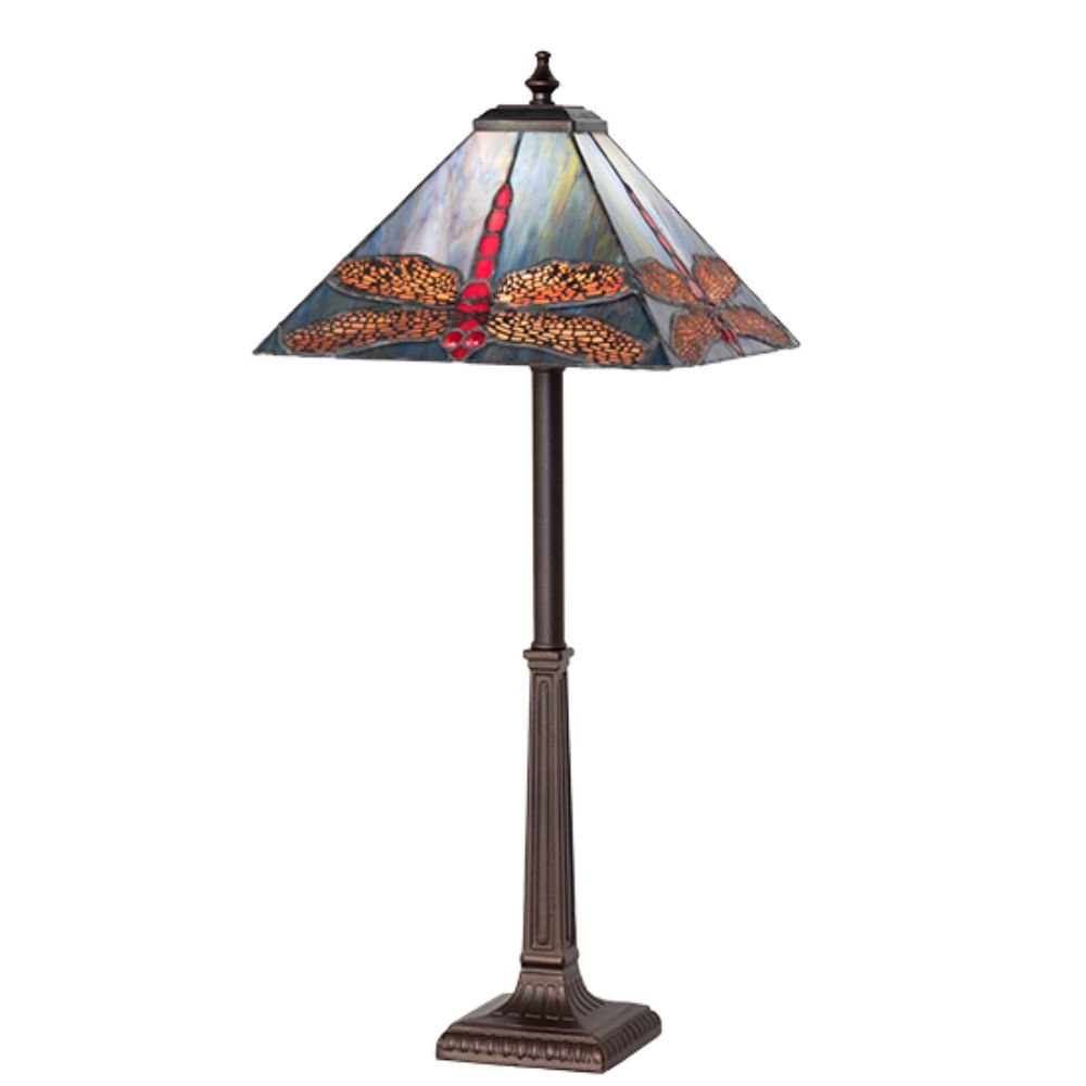 Meyda Lighting 267533 23" High Prairie Dragonfly Buffet Lamp in Mahogany Bronze