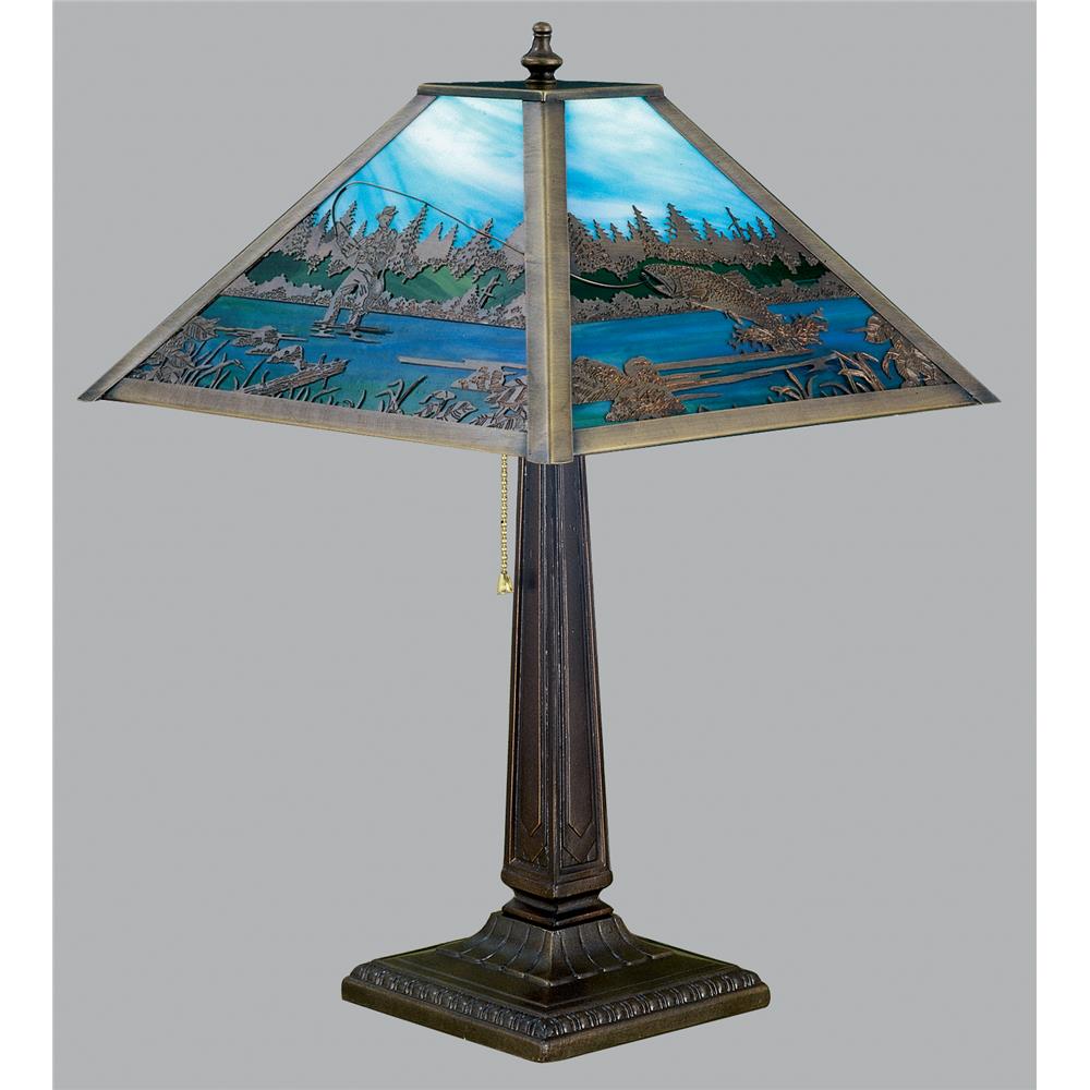 Meyda Tiffany Lighting 26760 Etched Brass Table Lamp