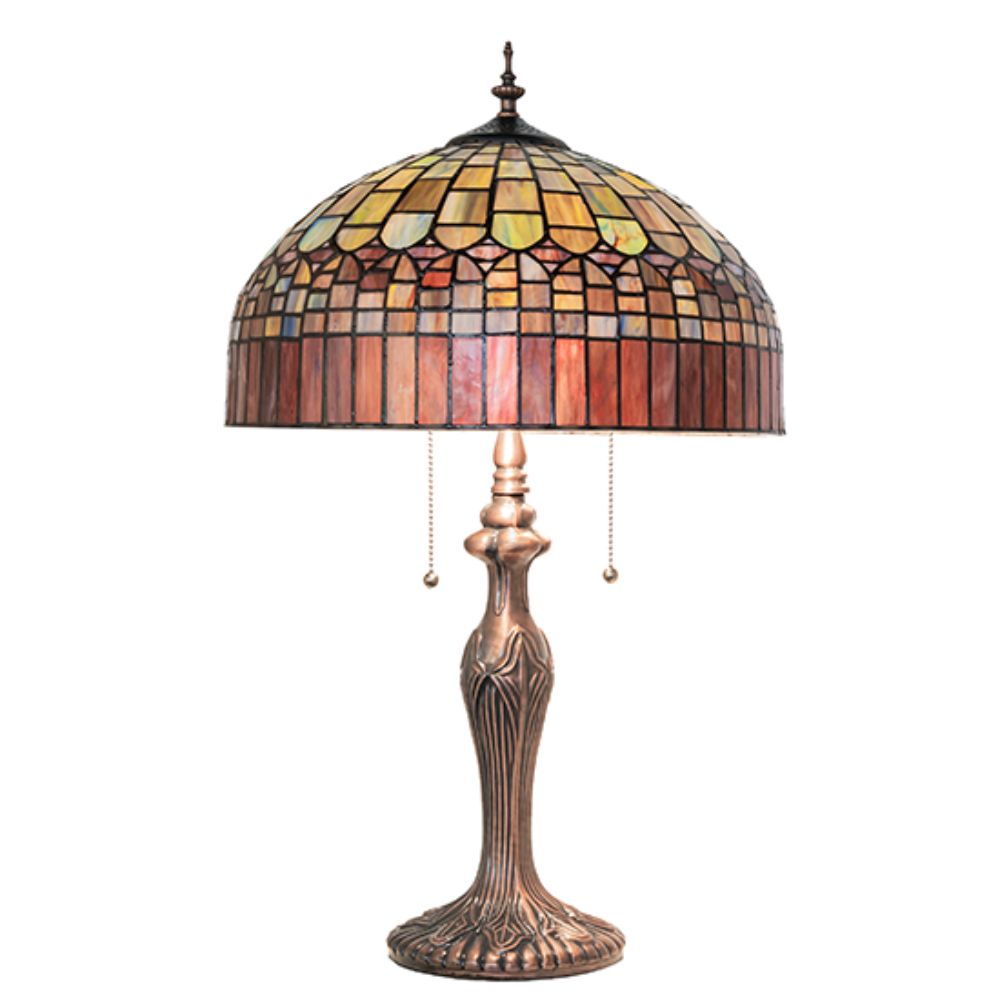 Meyda Lighting 268772 23" High Tiffany Candice Table Lamp in Mahogany Bronze