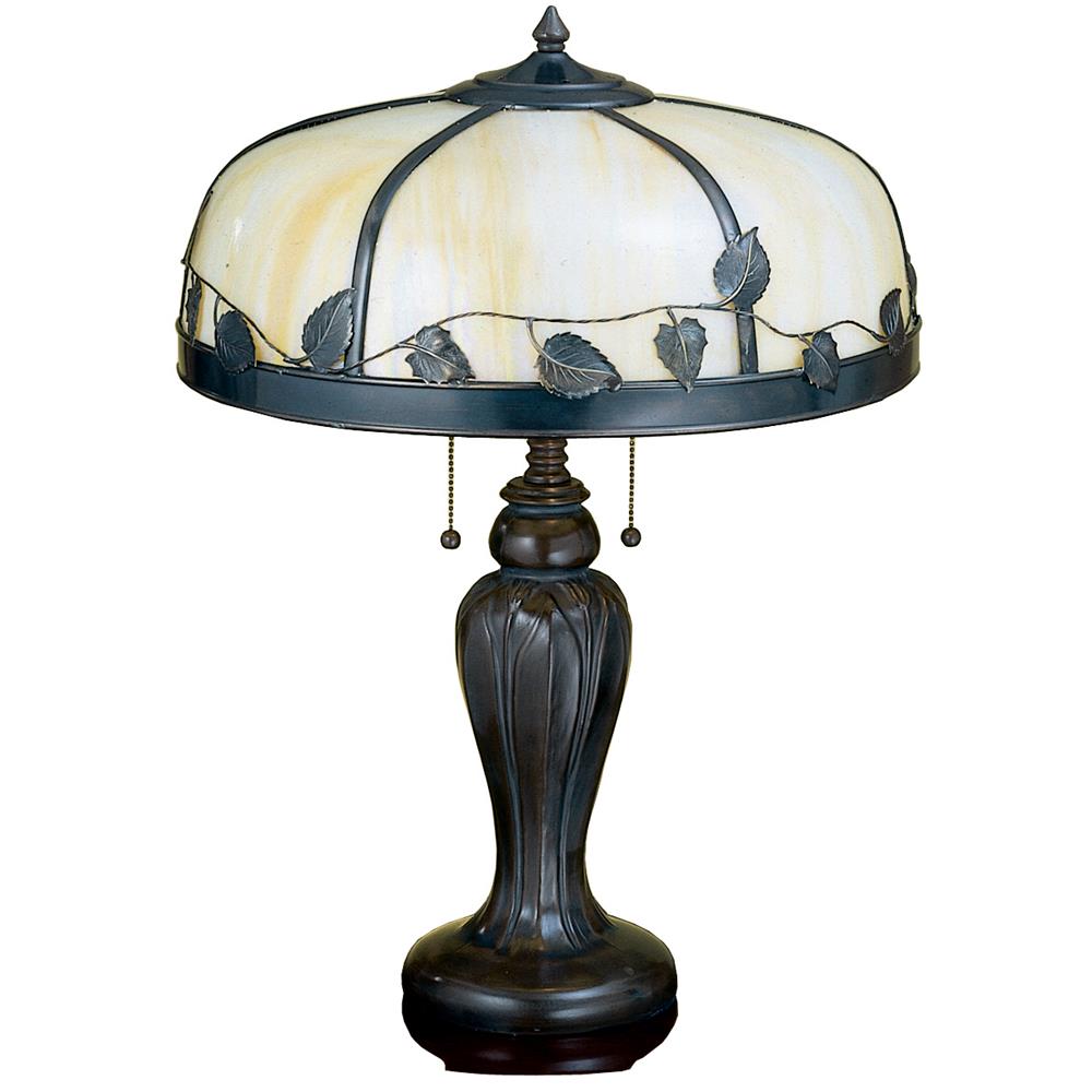 Meyda Tiffany Lighting 26904 25"H Arts & Crafts Maple Leaf Table Lamp