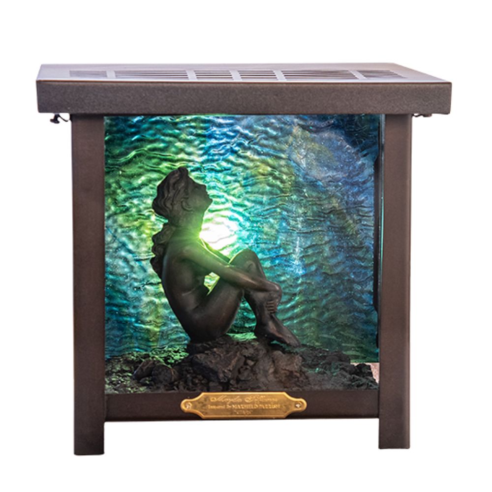 Meyda Lighting 269161 9.5" Square Maxfield Parrish Stars Shadowbox in Mahogany Bronze