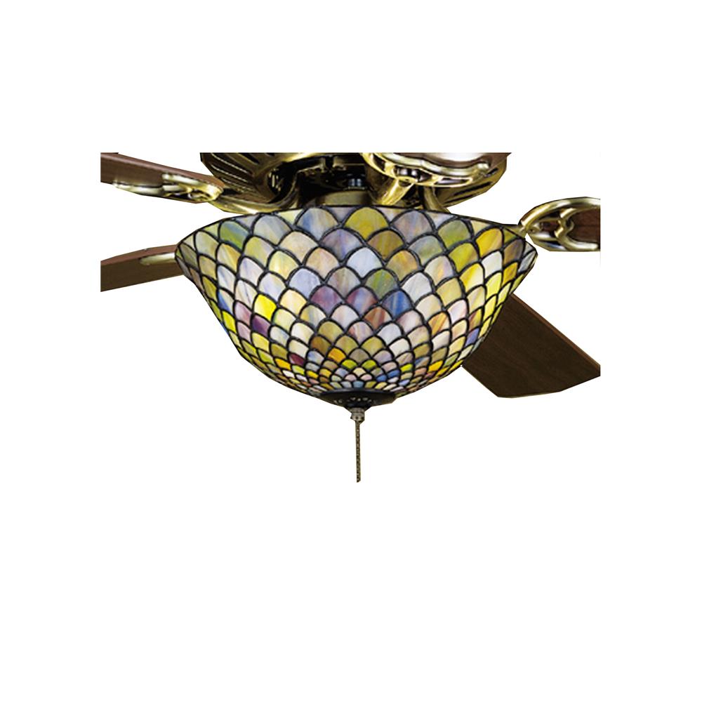 Meyda Tiffany Lighting 27451 12"W Tiffany Fishscale Fan Light Fixture