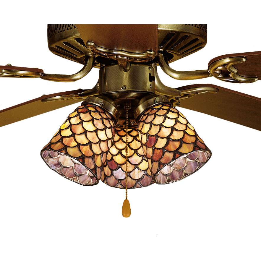 Meyda Lighting 27469 4"w Tiffany Fishscale Fan Light Shade In Paba