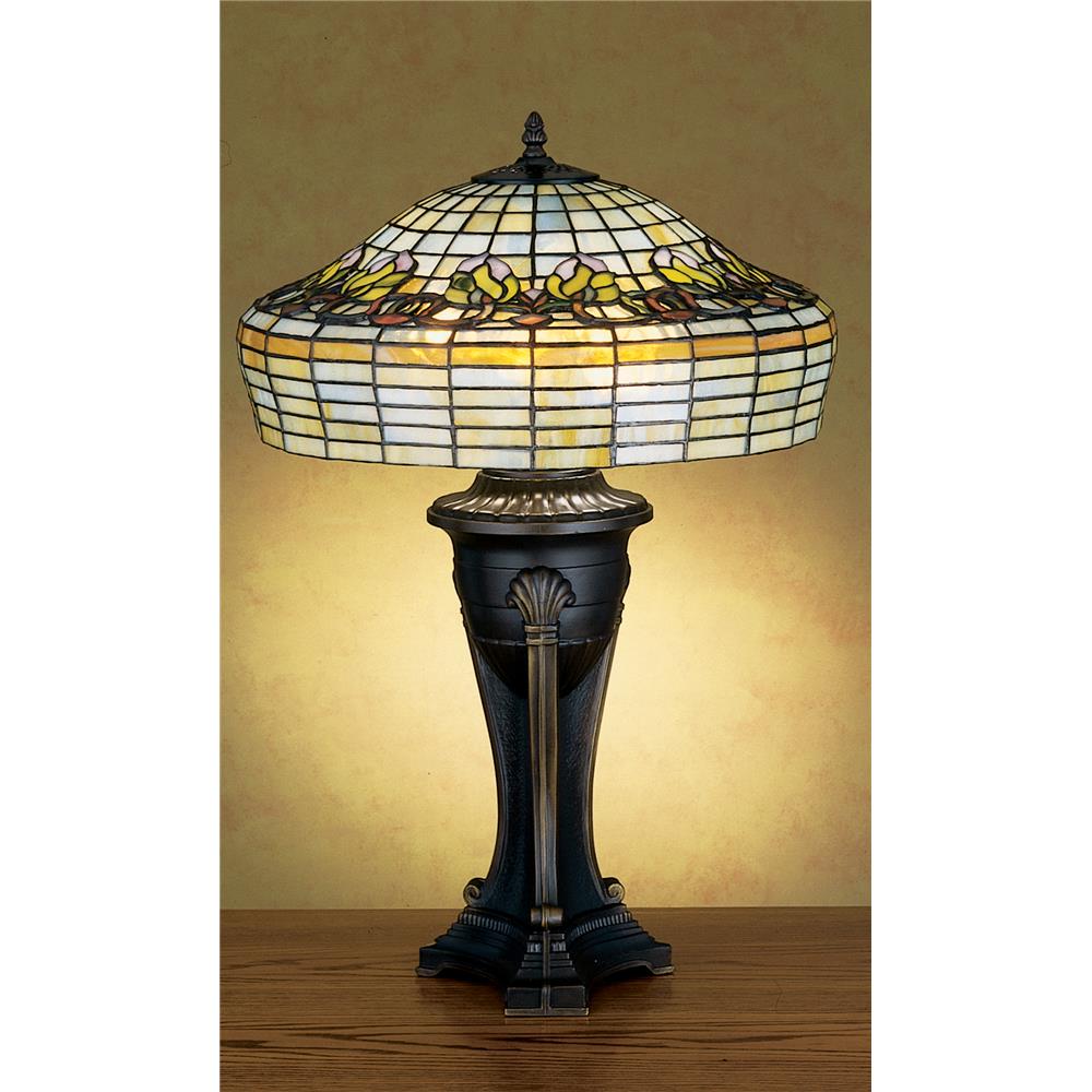 Meyda Tiffany Lighting 27522 28"H Duffner & Kimberly Raised Tulip Table Lamp
