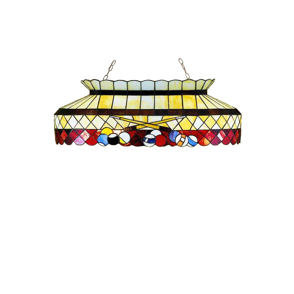 Meyda Tiffany Lighting 27616 32"L Burgundy Billiard Oblong Pendant