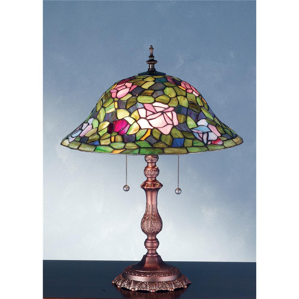 Meyda Tiffany Lighting 28406 19"H Tiffany Rosebush Table Lamp