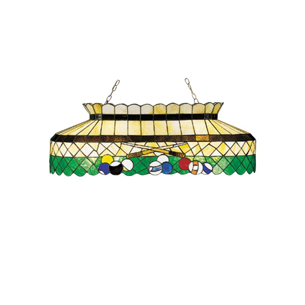 Meyda Tiffany Lighting 28499 40"L Green Billiard Oblong Pendant