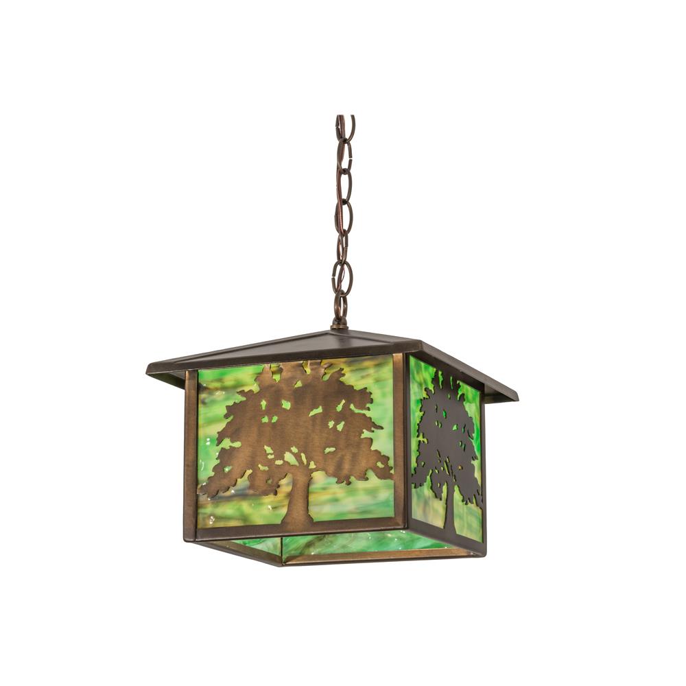 Meyda Tiffany Lighting 29274 12"Sq Oak Tree Lantern Pendant