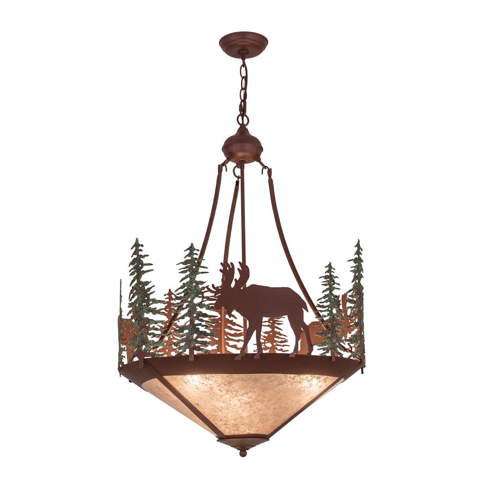 Meyda Tiffany Lighting 29524 24"W Wandering Moose Inverted Pendant