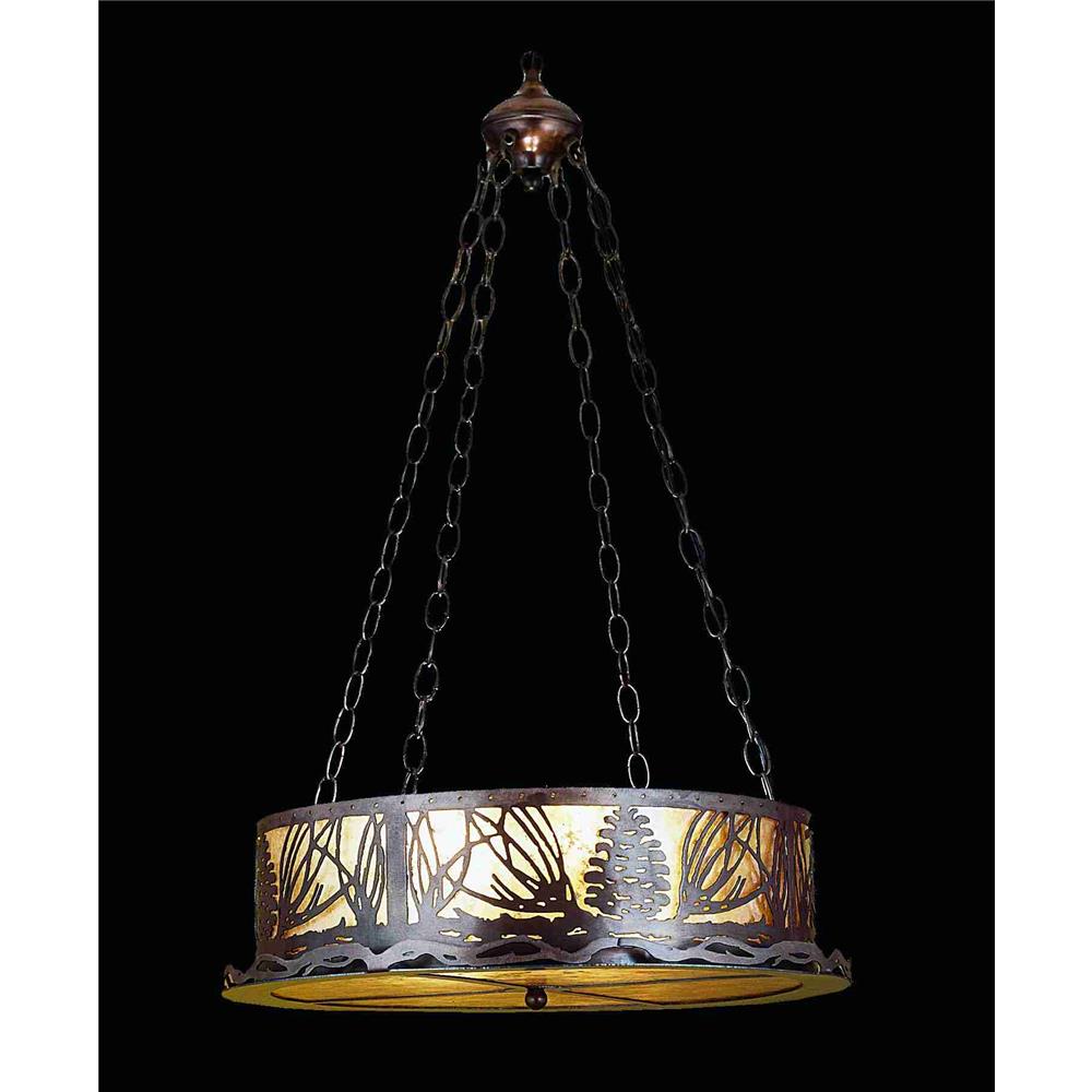 Meyda Tiffany Lighting 50124 16"W Mountain Pine Inverted Pendant