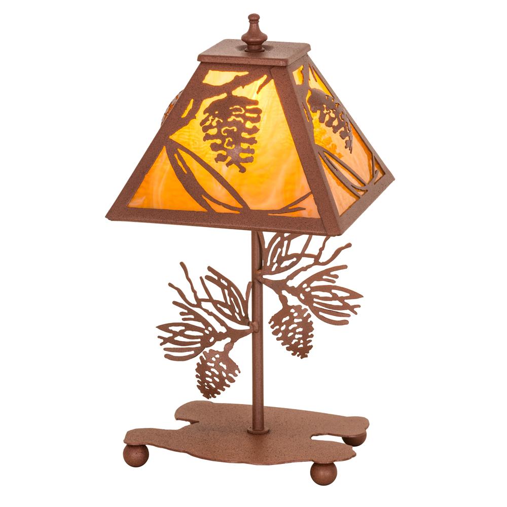 Meyda Tiffany Lighting 30158 Pinecone Table Lamp, Rust