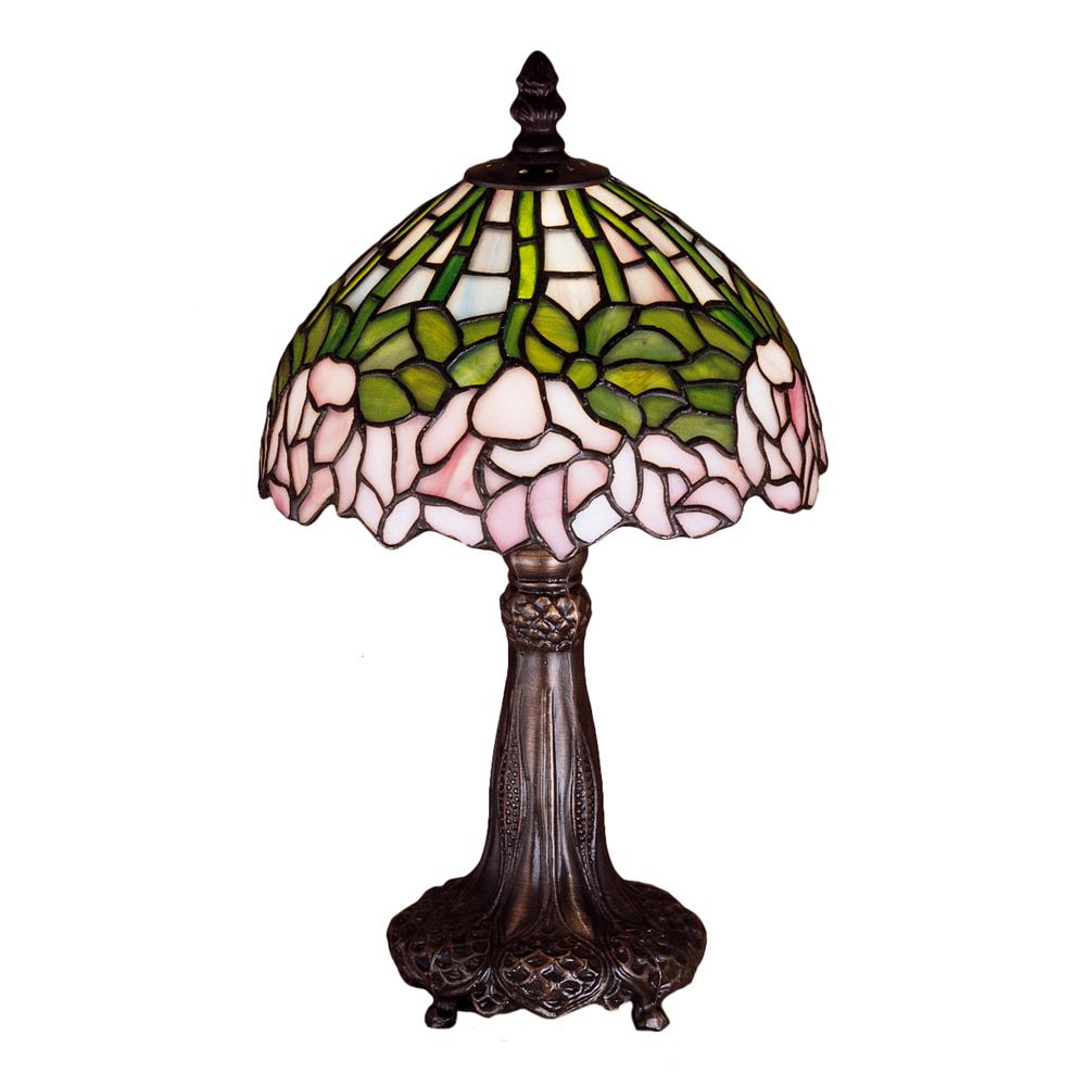 Meyda Tiffany Lighting 30312 13"H Cabbage Rose Mini Lamp