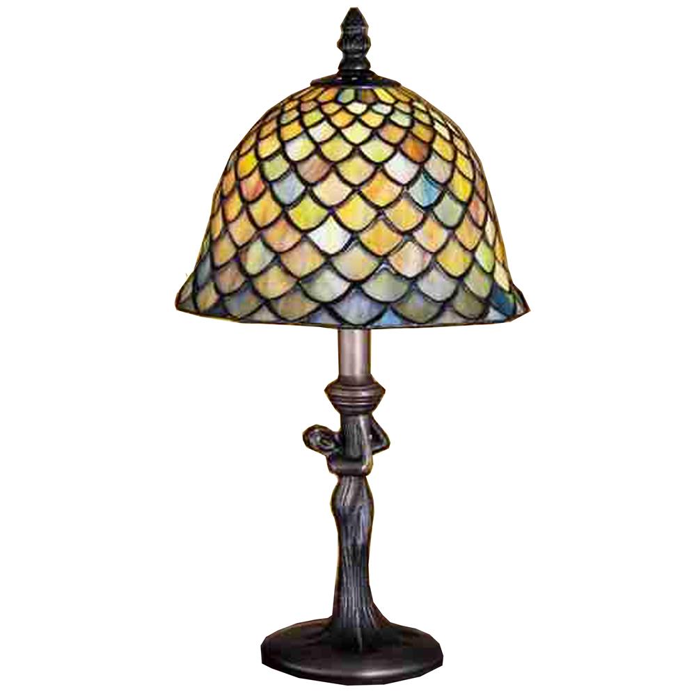 Meyda Tiffany Lighting 30315 15"H Tiffany Fishscale Mini Lamp