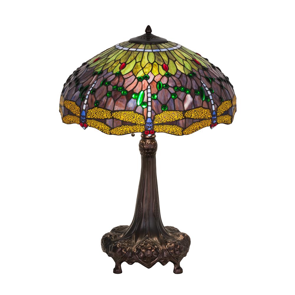 Meyda Tiffany Lighting 31112 31"H Tiffany Hanginghead Dragonfly Table Lamp