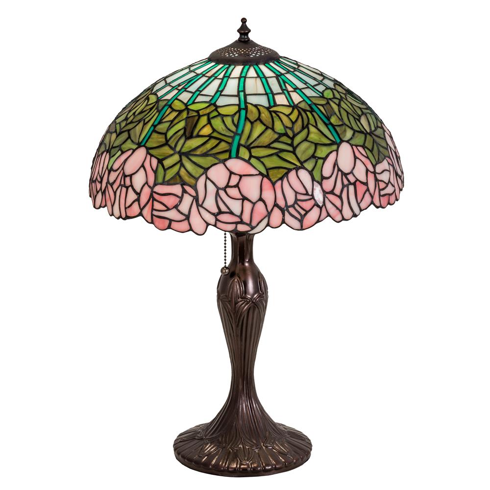 Meyda Tiffany Lighting 31143 21.5"H Cabbage Rose Table Lamp