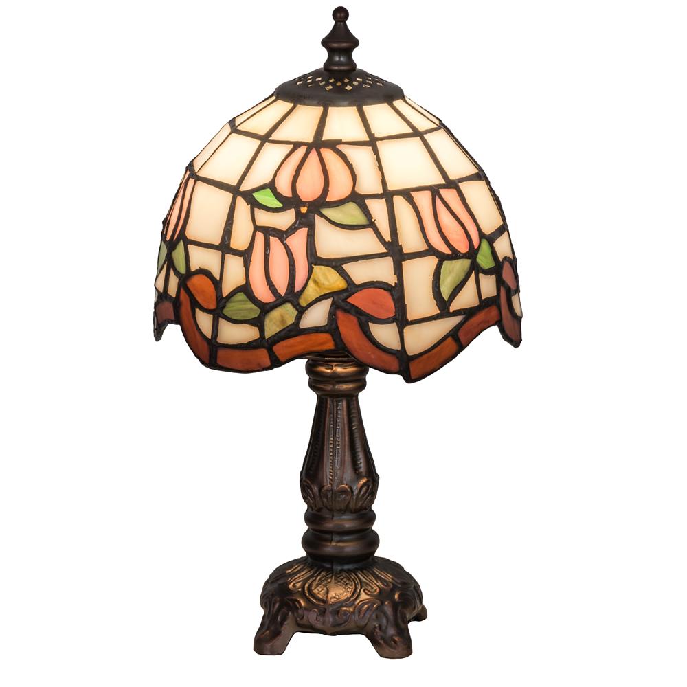 Meyda Tiffany Lighting 31210 11.5"H Roseborder Mini Lamp