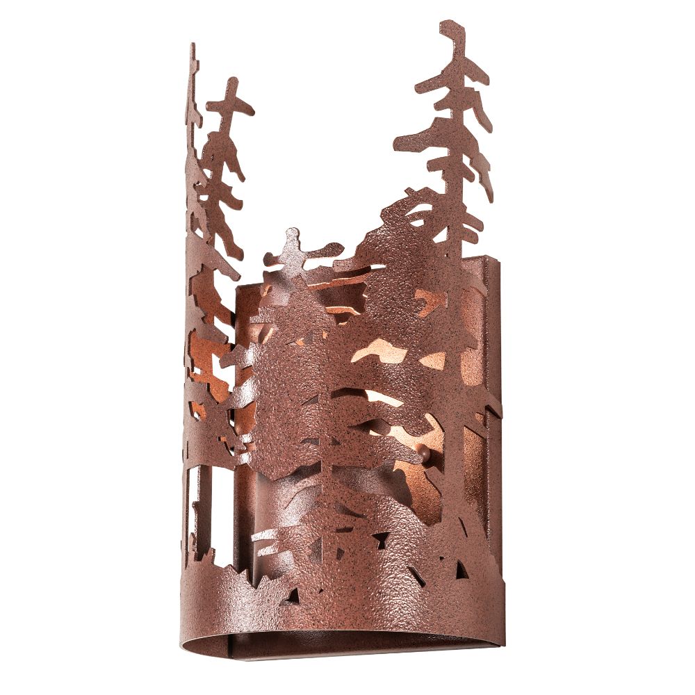 Meyda Lighting 31254 5" Wide Tall Pines Wall Sconce in Rust Finish