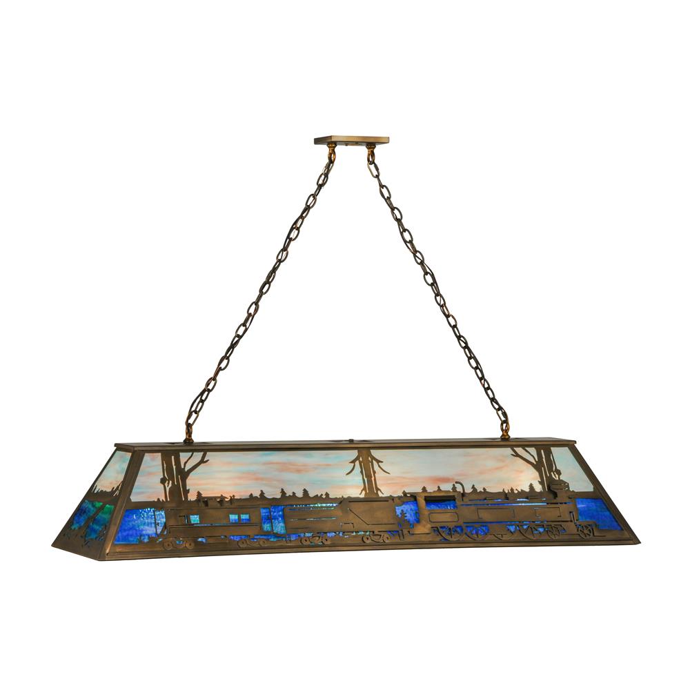 Meyda Tiffany Lighting 31657 9 Light Train Pool Table Light, Antique Copper
