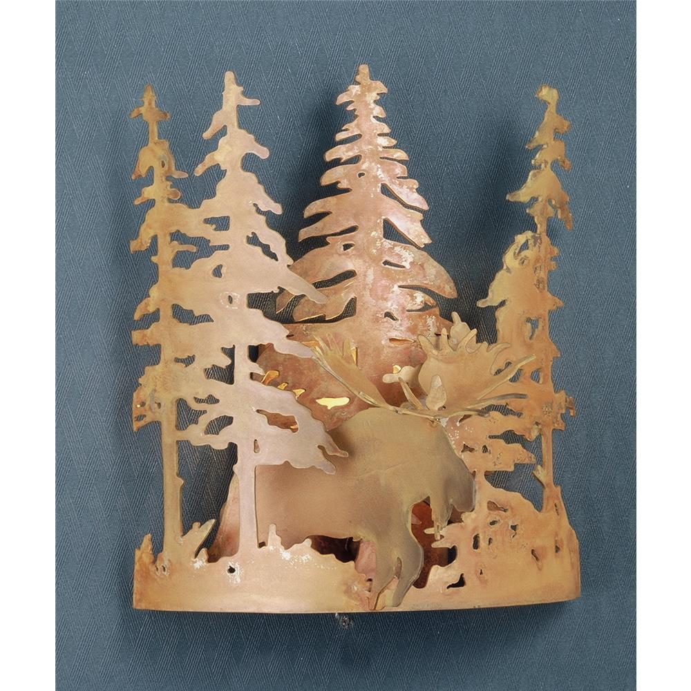 Meyda Tiffany Lighting 31660 11"W Moose Through The Trees Wall Sconce