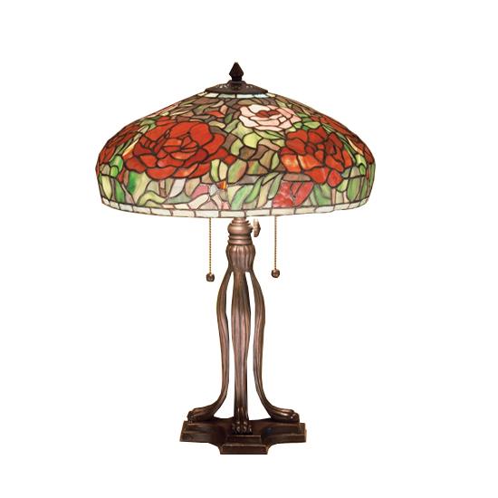 Meyda Tiffany Lighting 32292 23.5"H Tiffany Peony Table Lamp
