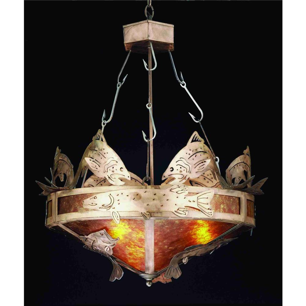 Meyda Tiffany Lighting 50163 17.5"W Catch Of The Day Inverted Pendant