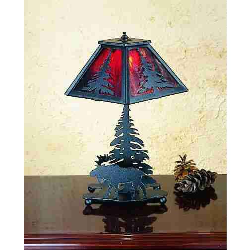 Meyda Tiffany Lighting 32478 15.5"H Lone Moose Accent Lamp