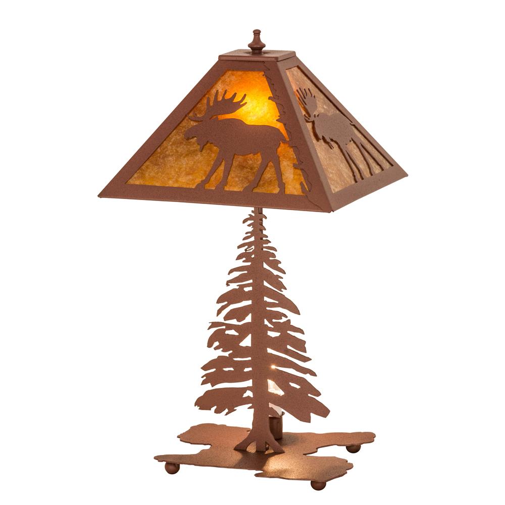 Meyda Tiffany Lighting 32519 21"H Lone Moose Table Lamp