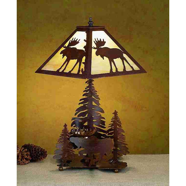 Meyda Tiffany Lighting 32524 21"H Moose On The Loose Table Lamp