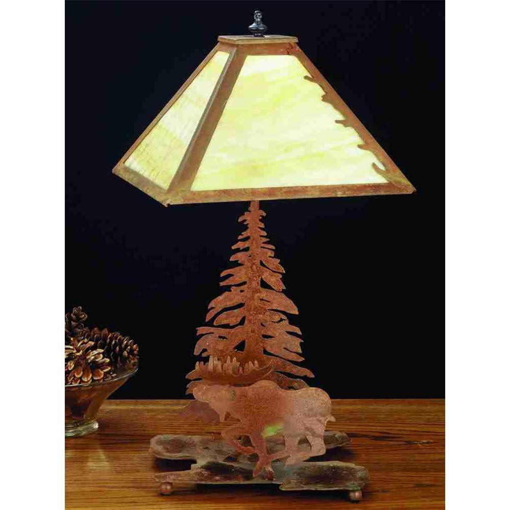 Meyda Tiffany Lighting 32526 21"H Moose On The Loose Table Lamp