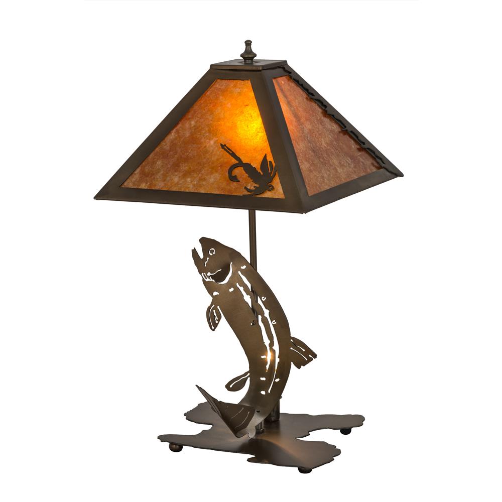 Meyda Tiffany Lighting 32532 21"H Leaping Trout Table Lamp