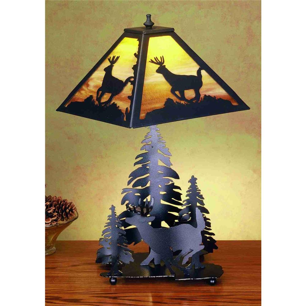 Meyda Tiffany Lighting 32549 21"H Lone Deer Table Lamp