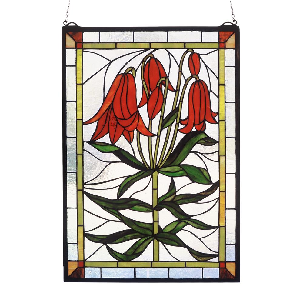 Meyda Tiffany Lighting 32660 16"W X 24"H Trumpet Lily Stained Glass Window