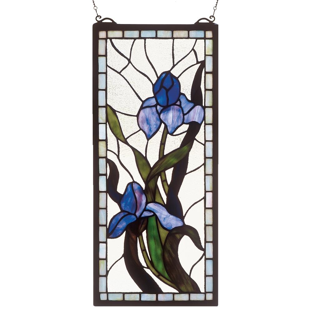 Meyda Tiffany Lighting 36073 9"W X 20"H Iris Stained Glass Window