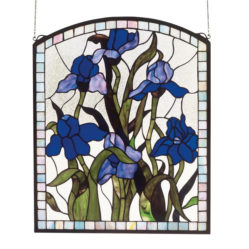 Meyda Tiffany Lighting 36074 20"W X 24"H Iris Stained Glass Window