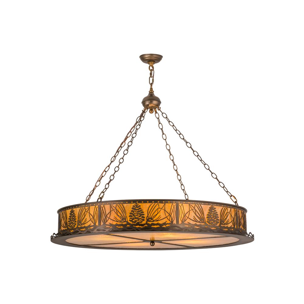 Meyda Tiffany Lighting 36329 4 Light Wide Pinecone Large Pendant, Antique Copper