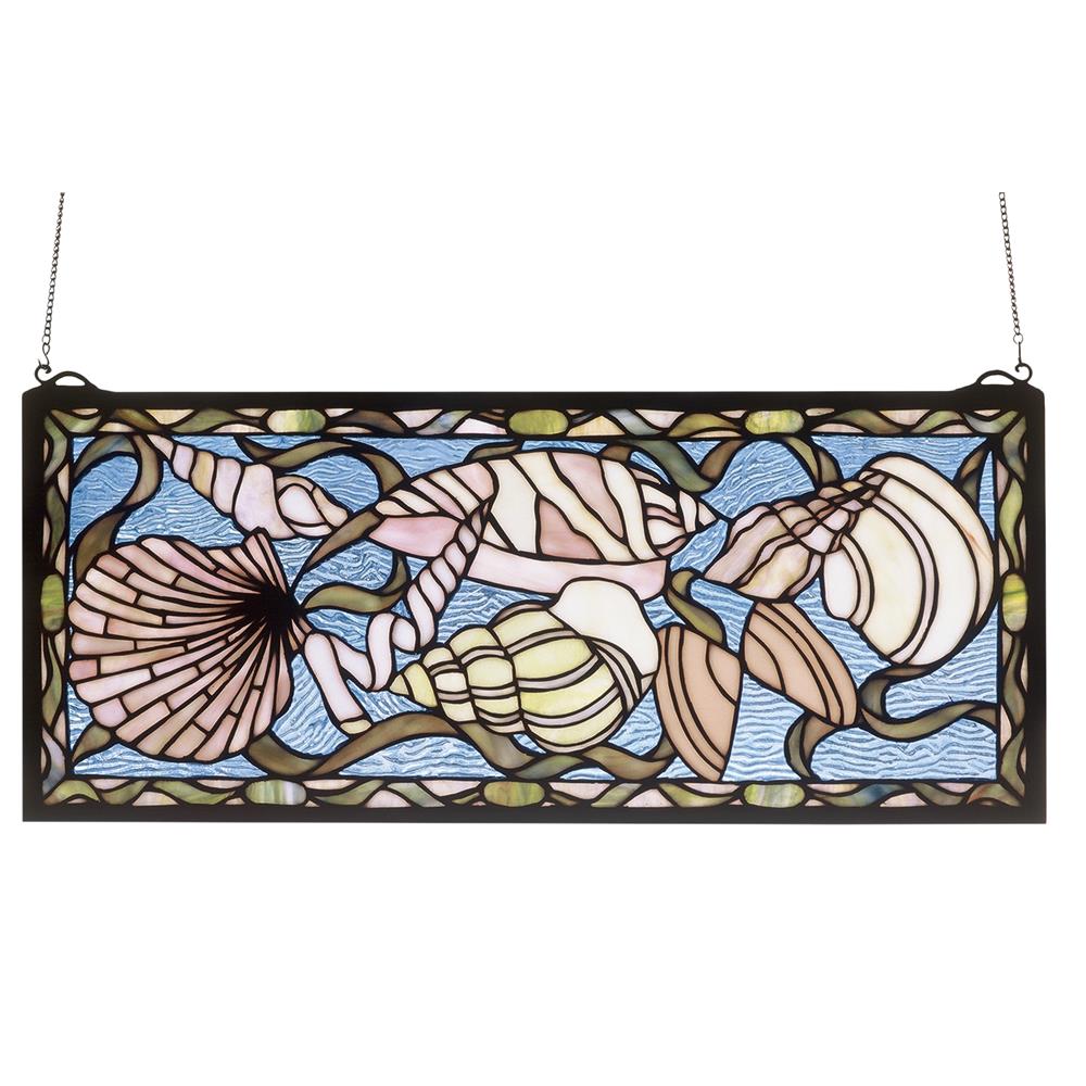 Meyda Tiffany Lighting 36431 24"W X 10"H Seashell Stained Glass Window