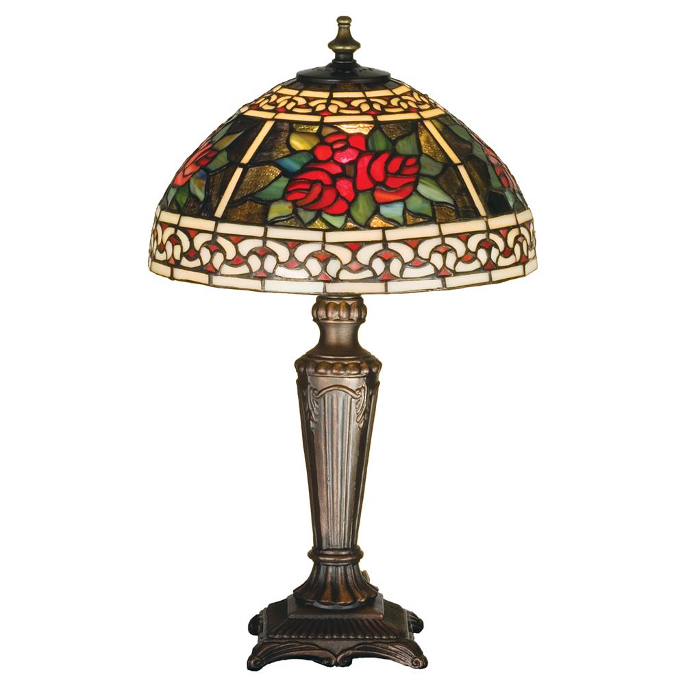 Meyda Tiffany Lighting 37790 16.5"H Roses & Scrolls Accent Lamp
