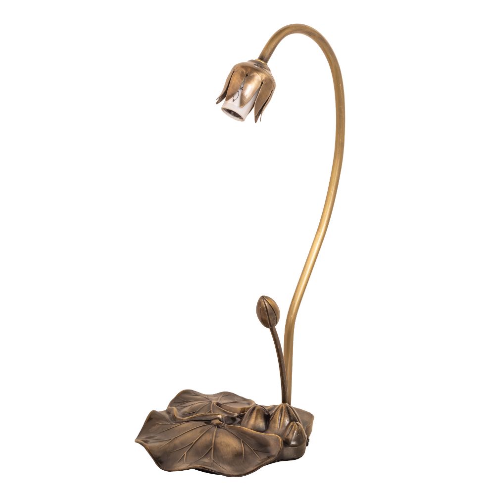 Meyda Lighting 37832 16" High Lily Table Base in Antique Copper Finish