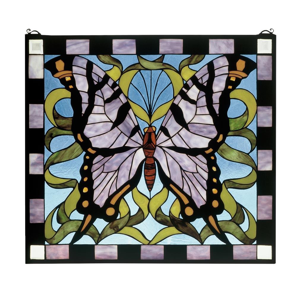 Meyda Tiffany Lighting 46464 25"W X 23"H Butterfly Stained Glass Window