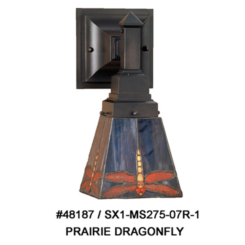 Meyda Tiffany Lighting 48187 5"W Prairie Dragonfly Wall Sconce