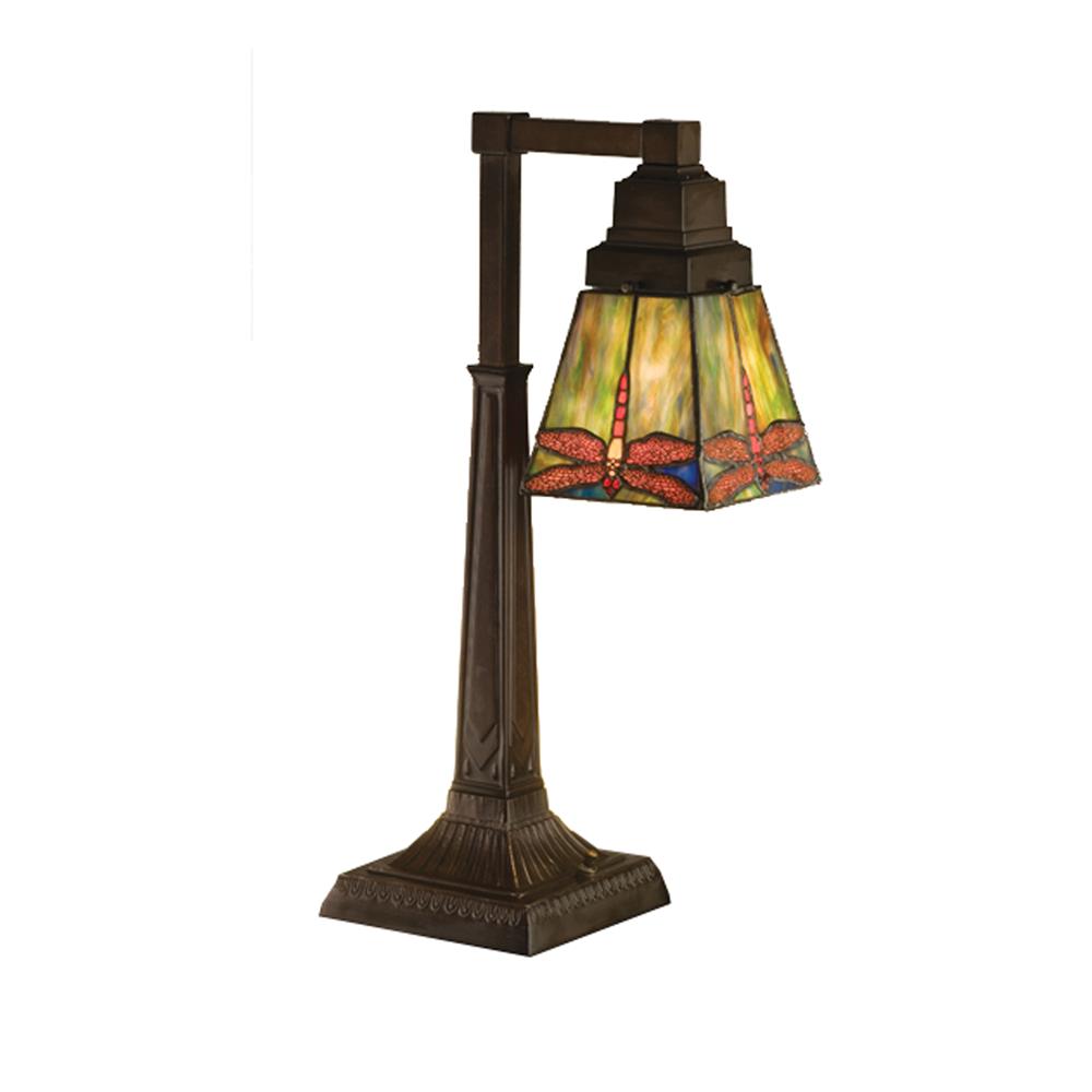 Meyda Tiffany Lighting 48212 19.5"H Prairie Dragonfly Desk Lamp