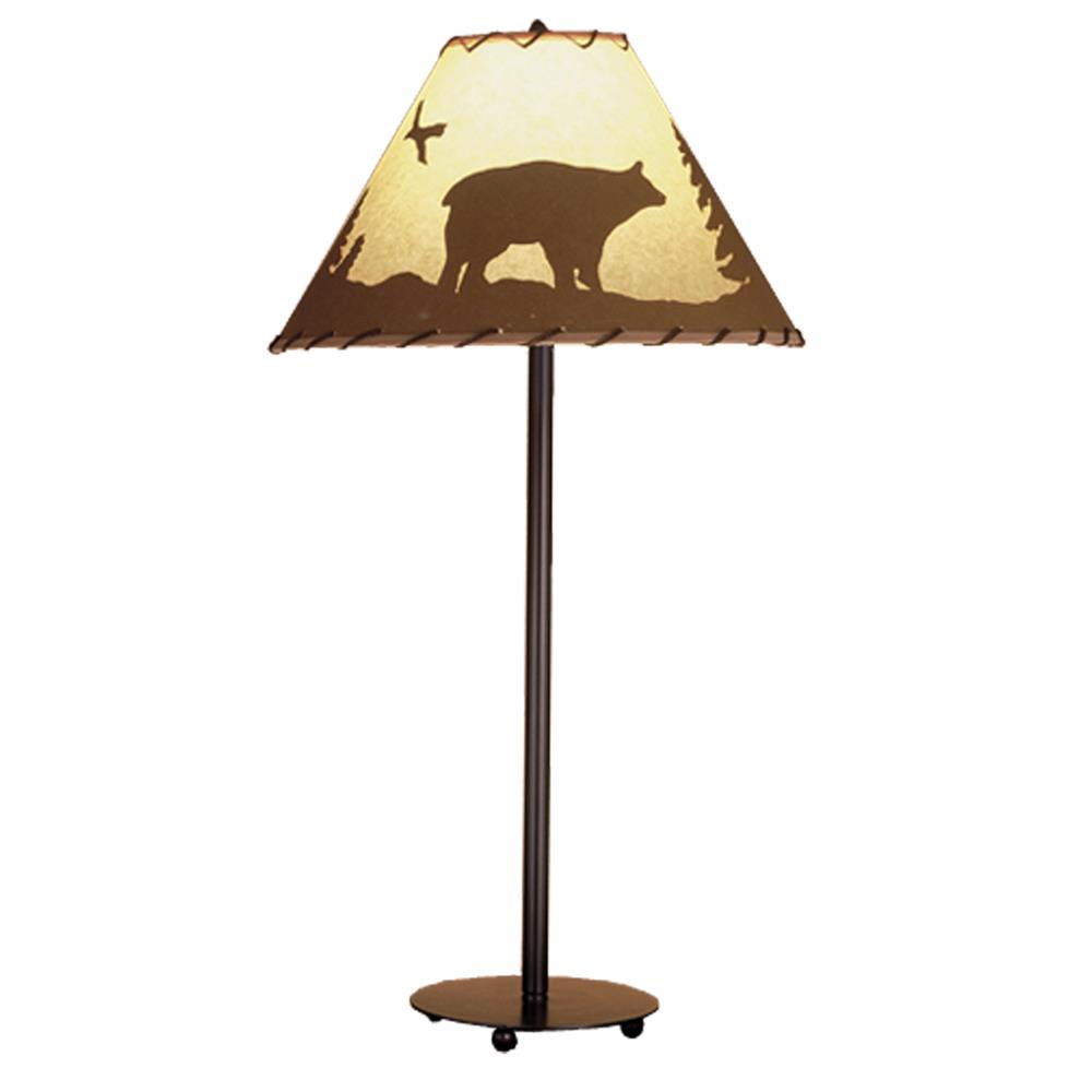 Meyda Tiffany Lighting 48465 29"H Bear In The Woods Painted Table Lamp