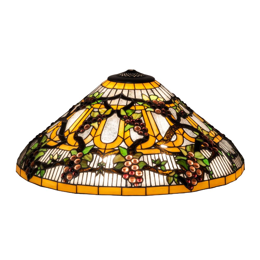 Meyda Lighting 48548 24" Wide Jeweled Grape Shade In Amber Glass (not Mica);clear Seeded Glass Or Acrylic 