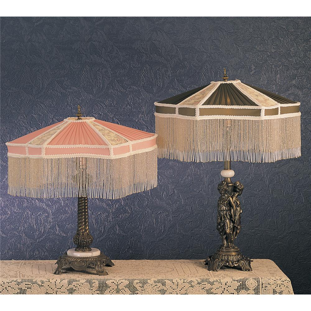 Meyda Tiffany Lighting 49469 22"H Fabric & Fringe Persian Table Lamp
