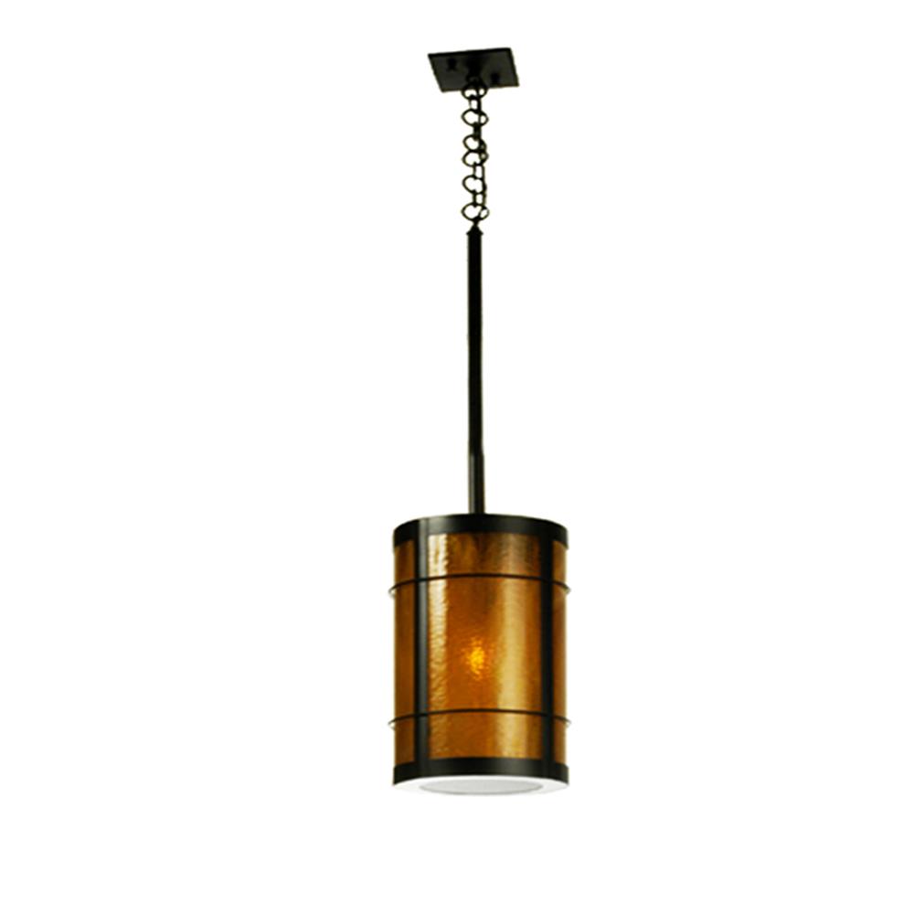 Meyda Tiffany Lighting 50743 Caged Cylinder Mini Pendant, Hammer Textured Black