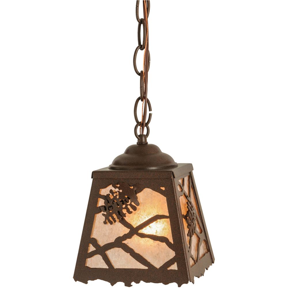 Meyda Tiffany Lighting 50940 Branch Pine Cone Mini Pendant, Café Noir